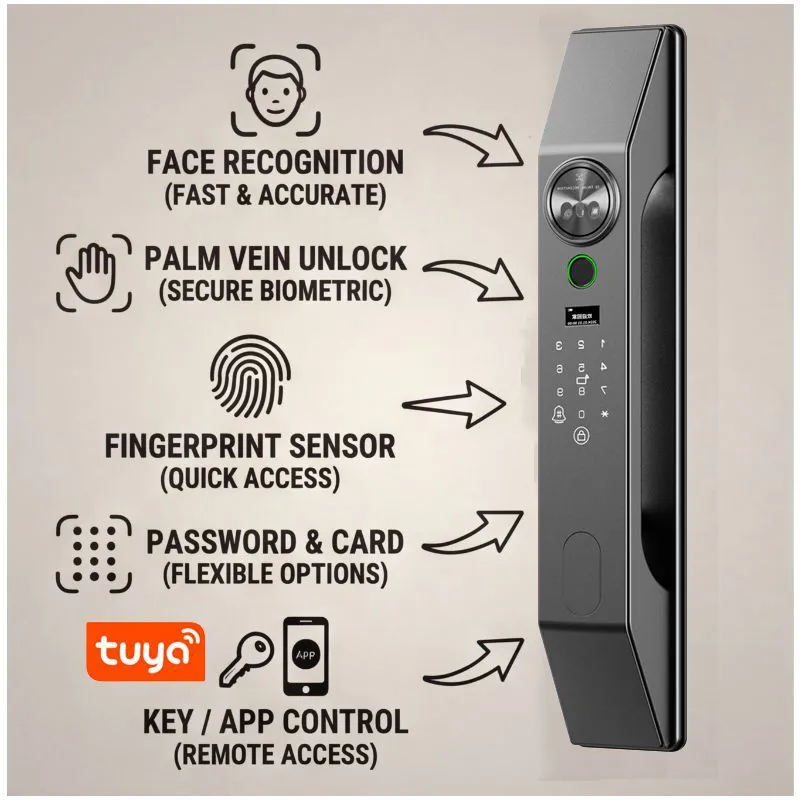 Multilingual Facial Recognitio - đánh giá và giá Smart Home Door Lock