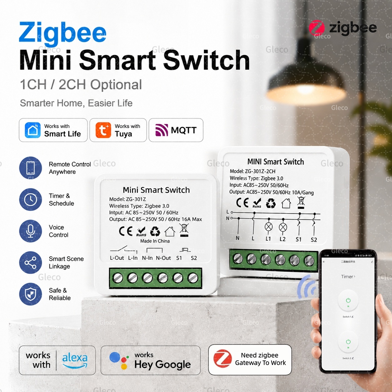 Zigbee Tuya Smart Switch Smart - đánh giá và giá Smart Home Hub 2