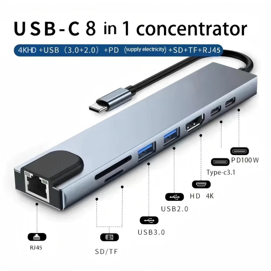 8IN1/2 Type-C Docking Station  - đánh giá và giá Smart Home Hub 2